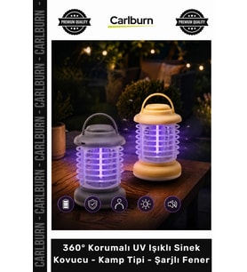 Özel Üretim Gri Krem Asorti Sessiz 360° Korumalı UV Işıklı Sinek Kovucu Kamp Tipi Şarjlı Fener