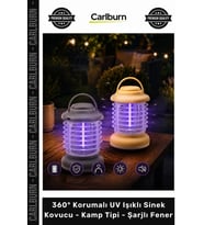 Özel Üretim Gri Krem Asorti Sessiz 360° Korumalı UV Işıklı Sinek Kovucu Kamp Tipi Şarjlı Fener