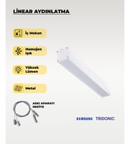 120 cm Beyaz Metal Kasa Lineer Aydınlatma 3200K (Sarı Işık)