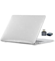 MacBook Air 15.3 İnç Kılıf A2941 A3114 A3241 A3448 M2 M3 M4 M5 Uyumlu Simli Kristal Parlak Hard Case Şeffaf Sert Kapak Çizik Darbe Koruyucu Şeffaf