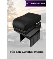 citroen c3 2011 kol dayama geniş model Lüks Siyah Yastıklı Deri