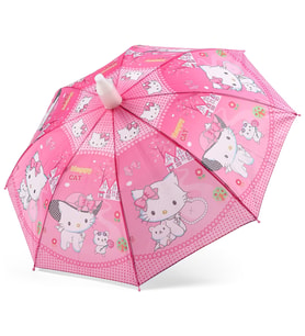 Almera Pvc Kılıflı Kız Çocuk Şemsiyesi - Happy Cat Pembe - Pembe
