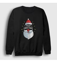 Presmono Unisex Siyah Merry Christmas Noel Baba Santa Claus Yılbaşı Sweatshirt 270293tt