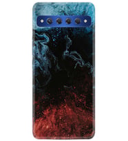 TCL 10 Plus Kılıf Desenli Silikon Red Blue Black Abstact