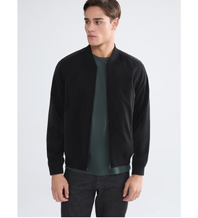 LCWAIKIKI Classic Siyah Kolej Yaka Erkek Bomber Ceket