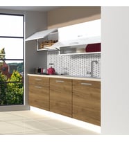 Decoraktiv Style 160 MDF Hazır Mutfak Dolabı - Tezgah Dahil - Parlak Beyaz (Beyaz - Pera)