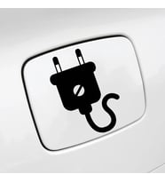 Elektrikli Araba Depo kapağı Fiş Resmi Sticker Etiketi Sİyah Renk 14CM