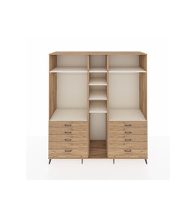 Kronos Dolap 8 Raflı 8 Çekmeceli 3 Askılı 220x59x243 Çam-Aytaşı/Çam