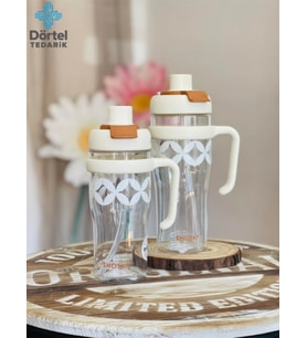 H2o Tritan Saplı Pipetli Matara 1250 Ml Siyah