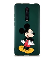 Xiaomi Mi 9T Pro Soft Premier Kapak Mickey Mouse-D Tasarımlı Silikon Kılıf - Yeşil (Şeffaf)