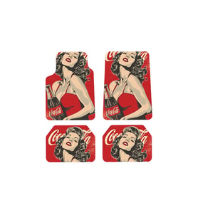 OEM Coca-Cola Pin-Up Girl Tasarımlı Dijital Baskılı 4 Parça Üniversal Halı Paspas Seti