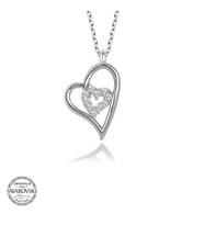 SWAROVSKİ TAŞLI KALP 925 AYAR GÜMÜŞ KOLYE