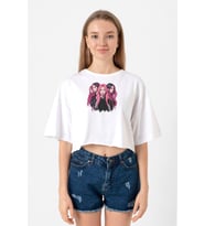 Blackpink Members Art Poster Beyaz Kadın Crop Tshirt