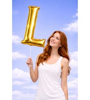 Gold L Harfi 100 cm Folyo Balon