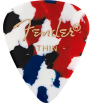 Fender 1980351750 Classic Celluloid Confetti 351 Shape Thin Gitar Penası (12'li) Esnek İnce Yapı Akustik Ritimler İçin İdeal