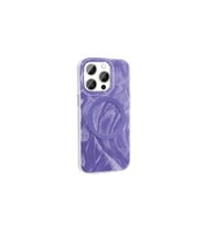 Apple iPhone 15 Pro Max Uyumlu Kılıf M-safe Şarj Özellikli Fırça Boya Desenli Zore Palet Kapak (Mor)