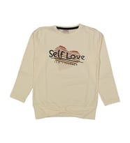 Kız Çocuk Mevsimlik Self Love Baskılı Sweatshirt BGL-ST03646
