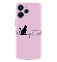 Xiaomi Redmi 12 128 GB 4 GB Ram Kılıf Desenli Silikon Pink Cat Heart 1303