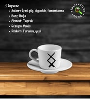 KirliPatiler Porselen Fincan Üzeri Rune Sembol Baskılı (09)