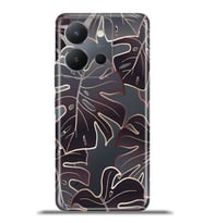 Vivo Y36 Kapak HD Renkli Dizayn Silikon Kılıf - Mor Yapraklar