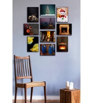 Çerçevesiz Çerçeve Görünümlü Yeni Yıl Pano Sticker XMAS Mdf Tablo Seti  Christmas-ÖZC-MDF10N