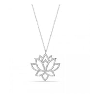 Zirkon Taşlı Lotus Çiçeği Kolye