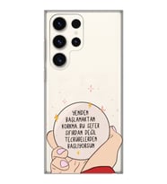 Samsung Galaxy S23 ULTRA Uyumlu Yeniden Başlamaktan Korkma Tasarımlı Şeffaf Telefon Kılıfı