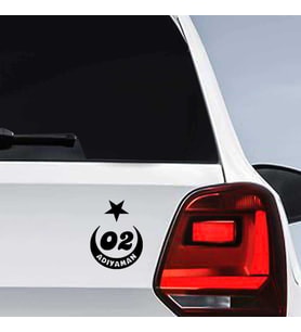 Ay Yıldız Adıyaman Plakası 02 Sticker, Oto, Araba, Araç, Etiket, Aksesuar