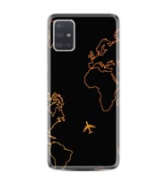 Samsung a71 A72 A73 A7 A9 2018 C7 C9 Kılıf Desenli Silikon Harita ve Uçak 1777