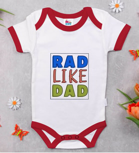 BK Kids Rad Like Dad Tasarımlı Kırmızı Bebek Body Zıbın-1