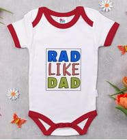BK Kids Rad Like Dad Tasarımlı Kırmızı Bebek Body Zıbın-1