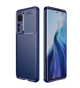 Xiaomi Mi 12 Kılıf Karbon Silikon Case Kapak (Lacivert)