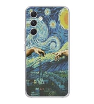 Samsung Galaxy A25 Uyumlu Sanatsal Vintage Desenli Şeffaf Telefon Kılıfı