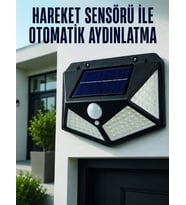 Hareket Sensörlü Güneş Enerjili Duvar Lambası Dış Mekan İçin Güçlü Led Aydınlatma