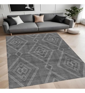 Eliana Home Dijital Baskı Yıkanabilir Kaymaz Taban Salon Halısı Ve Yolluk LN061-FNL334 (Gri)