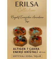 Sertifikalı Altıgen 7 Çakra Enerji Kristali – Ruhsal Dengenin ve Pozitif Enerjinin Doğal Taş Bloğu (Çok Renkli)