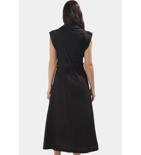 Kuşaklı Dokuma Pamuk Polyester Midi Gömlek Elbise Rahat Yazlık Premium Kalite Dayanıklı Malzeme