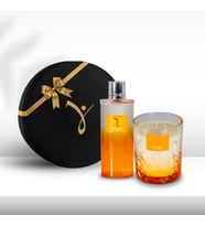 Delicate Amber 300gr Mum & Delicate Amber Kolonya 250ml Hediye Seti (Turuncu)