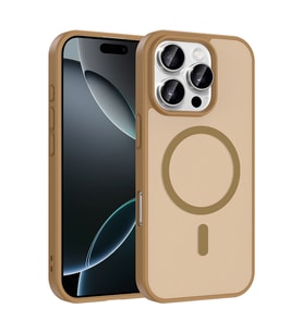 iPhone 16 Pro Kılıf M-safe Şarj Özellikli Babet Kılıf (Gold)