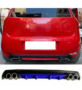 Fiat Punto Mavi Difüzör Çiftli Yuvarlak Egzoz Görünümlü D Tip Difizör