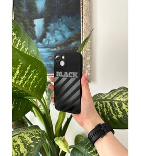Kabartmalı Parlak Black Tasarımlı Iphone Telefon Kılıfı