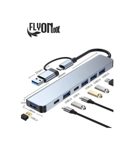7 in 1 Usb/type-c Telefon IPAD-PC ve Televizyonlar Şarj ,Mause Klavye Uyumlu Veri Aktarımı HUB