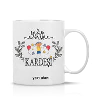 Kardeşe Özel Yılın En İyi Kardeşi Yazılı Hediye Çay Kahve Kupa Bardak-kardeş2