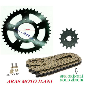 Cf Moto Nk 250 ,250 Sr Oringli Zincir Dişli Seti (Sfr Gold Zincir) - Arasmoto (Renksiz)