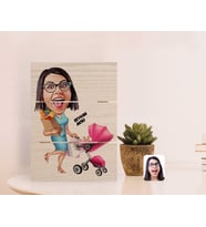 BK Gift Kişiye Özel Anneler Günü Temalı Ev Hanımı Anne Karikatürlü Otantik Masaüstü Ahşap Palet Çerçeve-1 (Beyaz)