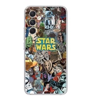 Samsung Galaxy A34 Uyumlu Star Wars Kolaj Tasarımlı Şeffaf Telefon Kılıfı