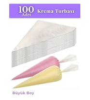 100'lü Krema Torbası Kullan At Şanti Sıkma Torbası Büyük Boy Süsleme Torbası
