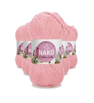 5 Adet Cotton Lüks Yelek Tunik Kazak Bluz Hırka İpi Yünü Açık Pembe 97548