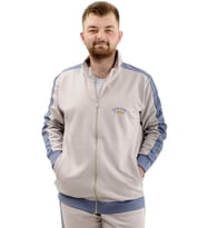 Mode XL Erkek Büyük Beden Eşofman Üstü Fermuarlı Dik Yaka İnterlok NEW YORK U24524 Gri