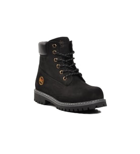 Bulldozer 240602 Siyah Nubuk Hakiki Deri Bağcıklı Unisex Bot